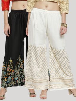 Clora Creation - Multi-Color Printed Rayon Palazzo (Pack of 2)