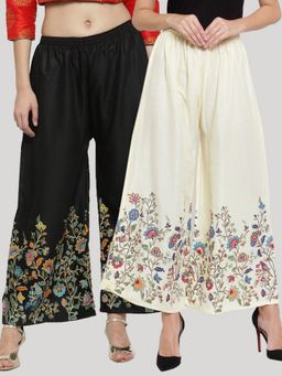 Clora Creation - Multi-Color Printed Rayon Palazzo (Pack of 2)