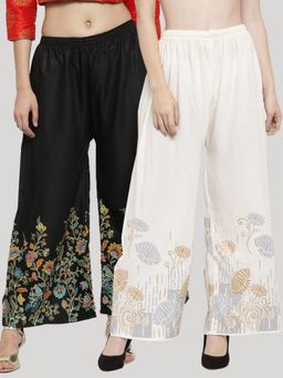 Clora Creation - Multi-Color Printed Rayon Palazzo (Pack of 2)