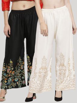 Clora Creation - Multi-Color Printed Rayon Palazzo (Pack of 2)