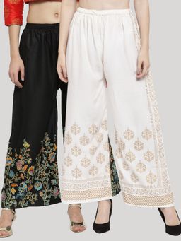 Clora Creation - Multi-Color Printed Rayon Palazzo (Pack of 2)
