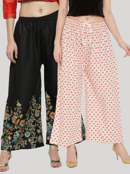 Clora Creation - Multi-Color Printed Rayon Palazzo (Pack of 2)
