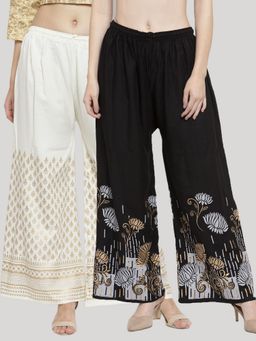 Clora Creation - Multi-Color Printed Rayon Palazzo (Pack of 2)