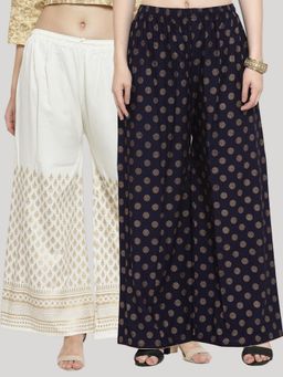 Clora Creation - Multi-Color Printed Rayon Palazzo (Pack of 2)