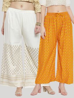 Clora Creation - Multi-Color Printed Rayon Palazzo (Pack of 2)