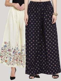 Clora Creation - Multi-Color Printed Rayon Palazzo (Pack of 2)