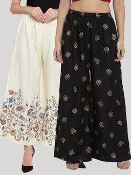 Clora Creation - Multi-Color Printed Rayon Palazzo (Pack of 2)