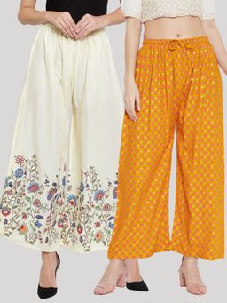 Clora Creation - Multi-Color Printed Rayon Palazzo (Pack of 2)
