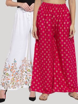 Clora Creation - Multi-Color Printed Rayon Palazzo (Pack of 2)