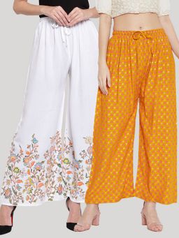 Clora Creation - Multi-Color Printed Rayon Palazzo (Pack of 2)