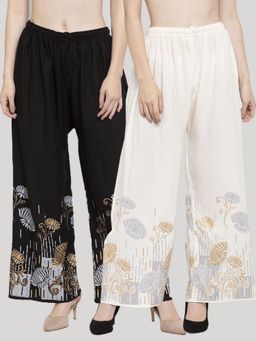 Clora Creation - Multi-Color Printed Rayon Palazzo (Pack of 2)