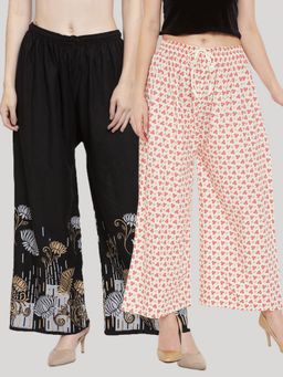 Clora Creation - Multi-Color Printed Rayon Palazzo (Pack of 2)