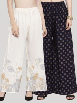 Clora Creation - Multi-Color Printed Rayon Palazzo (Pack of 2)