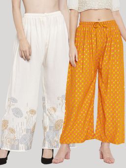 Clora Creation - Multi-Color Printed Rayon Palazzo (Pack of 2)