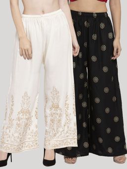 Clora Creation - Multi-Color Printed Rayon Palazzo (Pack of 2)