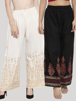 Clora Creation - Multi-Color Printed Rayon Palazzo (Pack of 2)