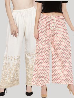 Clora Creation - Multi-Color Printed Rayon Palazzo (Pack of 2)