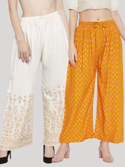 Clora Creation - Multi-Color Printed Rayon Palazzo (Pack of 2)