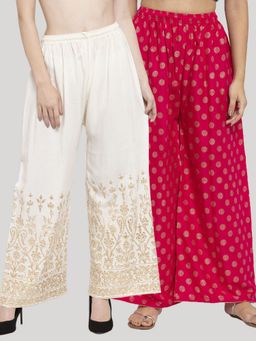 Clora Creation - Multi-Color Printed Rayon Palazzo (Pack of 2)