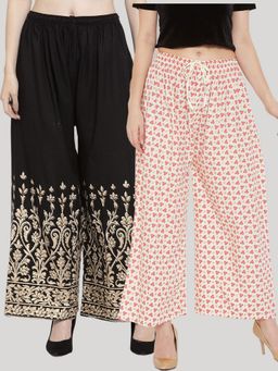Clora Creation - Multi-Color Printed Rayon Palazzo (Pack of 2)