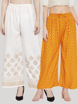Clora Creation - Multi-Color Printed Rayon Palazzo (Pack of 2)