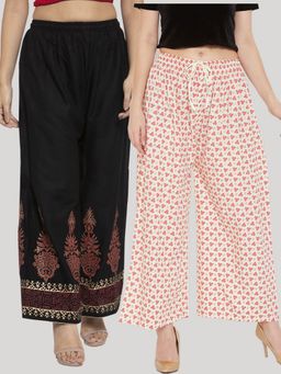Clora Creation - Multi-Color Printed Rayon Palazzo (Pack of 2)