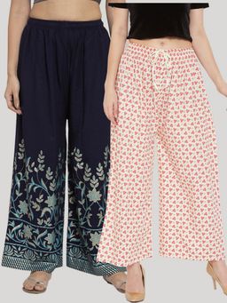 Clora Creation - Multi-Color Printed Rayon Palazzo (Pack of 2)