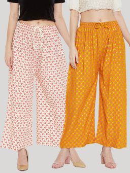Clora Creation - Multi-Color Printed Rayon Palazzo (Pack of 2)