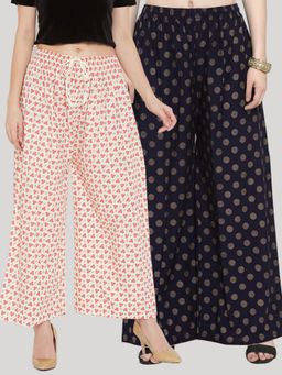 Clora Creation - Multi-Color Printed Rayon Palazzo (Pack of 2)