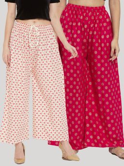 Clora Creation - Multi-Color Printed Rayon Palazzo (Pack of 2)
