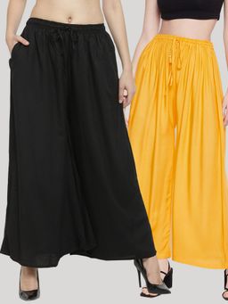 Clora Creation - Multi-Color Solid Rayon Palazzo (Pack of 2)