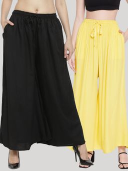 Clora Creation - Multi-Color Solid Rayon Palazzo (Pack of 2)