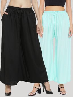 Clora Creation - Multi-Color Solid Rayon Palazzo (Pack of 2)