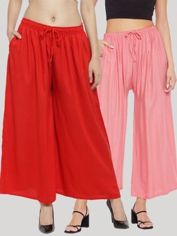 Clora Creation - Multi-Color Solid Rayon Palazzo (Pack of 2)