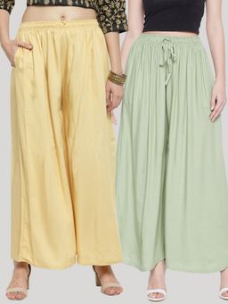 Clora Creation - Multi-Color Solid Rayon Palazzo (Pack of 2)