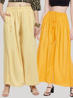 Clora Creation - Multi-Color Solid Rayon Palazzo (Pack of 2)