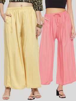 Clora Creation - Multi-Color Solid Rayon Palazzo (Pack of 2)