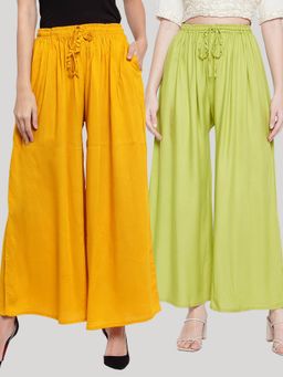 Clora Creation - Multi-Color Solid Rayon Palazzo (Pack of 2)