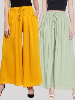 Clora Creation - Multi-Color Solid Rayon Palazzo (Pack of 2)