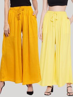 Clora Creation - Multi-Color Solid Rayon Palazzo (Pack of 2)