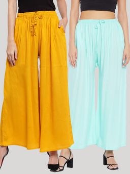 Clora Creation - Multi-Color Solid Rayon Palazzo (Pack of 2)