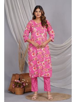 Meeranshi - Pink Cotton Printed Kurta with Pant