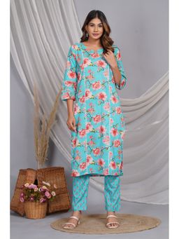 Meeranshi - Green Cotton Printed Kurta with Pant