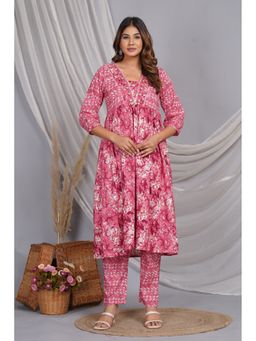 Meeranshi - Pink Cotton Printed Kurta with Pant