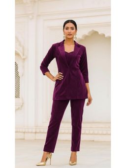 SHADES OF FAASHION - Purple Velvet Co-Ord Set