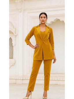 SHADES OF FAASHION - Yellow Velvet Co-Ord Set