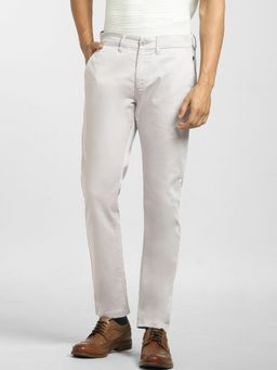 Jack & Jones - Light Grey Mid Rise Regular Fit Pants
