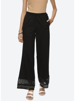 Lakshita - Black Palazzos With Shimmery Details At The Palazzo