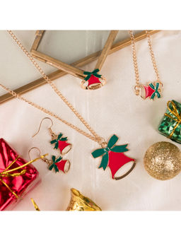 Arendelle - Christmas Bell Pendant Earrings Ring and Bracelet Set