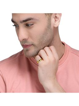 Yellow Chimes - Gold-Toned Stainless Steel Band Style Finger Ring